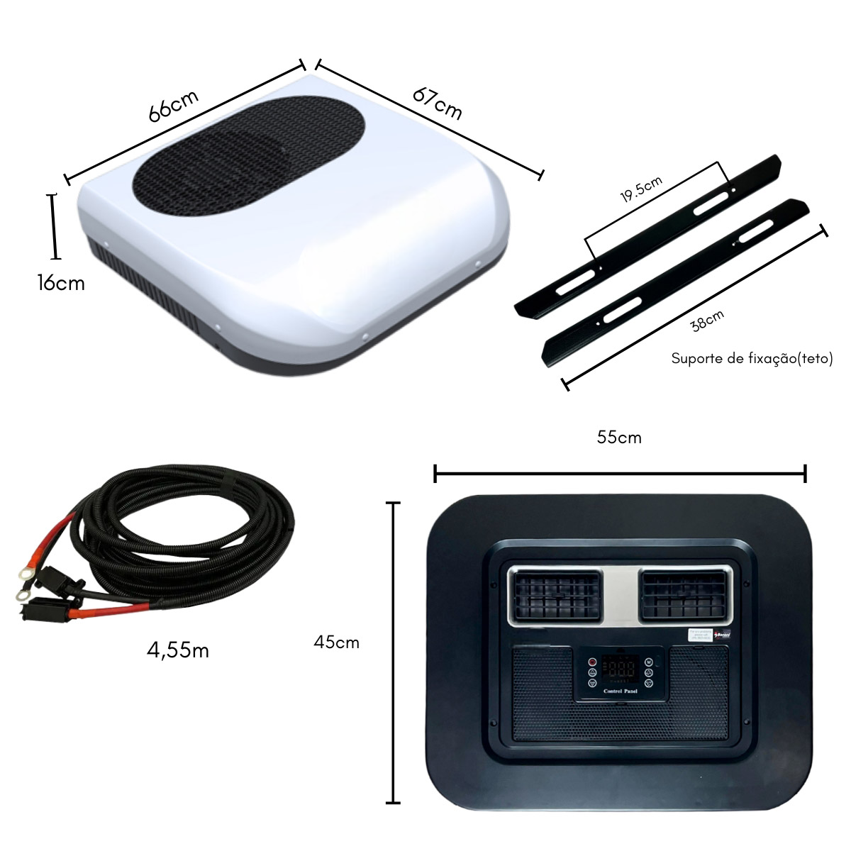 Ar condicionado elétrico dual inverter compacto G3 12v ZATTAR