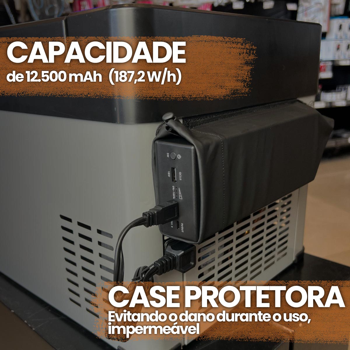 Bateria portátil para geladeiras ZATTAR 12500mAh