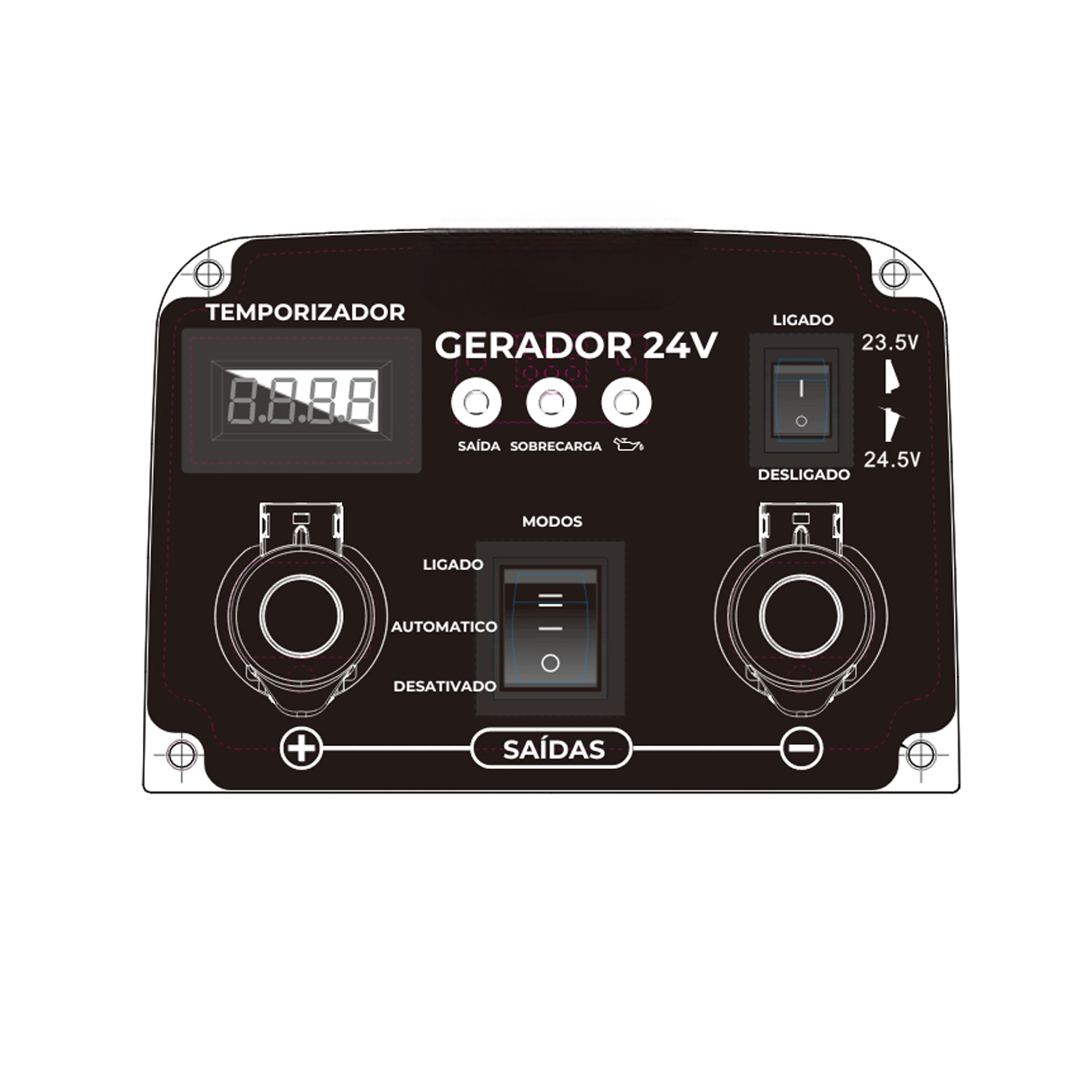 Gerador automotivo de energia portátil 24v ZATTAR