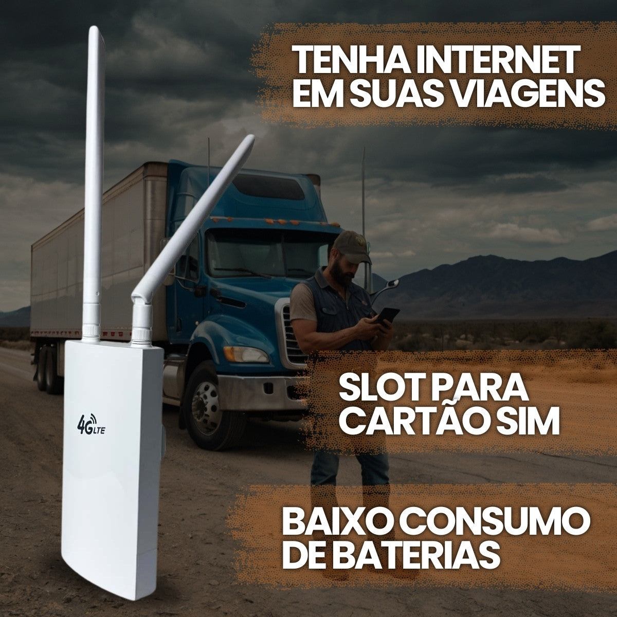 Roteador Portátil 4G Veicular 12 /24V 110/220V Wi-fi Internet