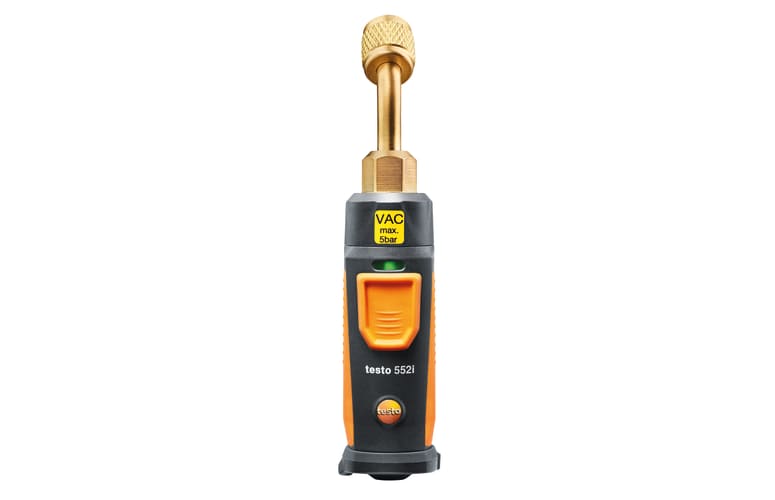 testo 557s Kit Smart Vácuo com mangueiras - Manifold digital inteligente com sondas de temperatura de vácuo e braçadeira sem fio e conjunto de enchimento de mangueira com 4 mangueiras