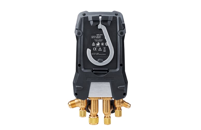 testo 557s Kit Smart Vácuo com mangueiras - Manifold digital inteligente com sondas de temperatura de vácuo e braçadeira sem fio e conjunto de enchimento de mangueira com 4 mangueiras