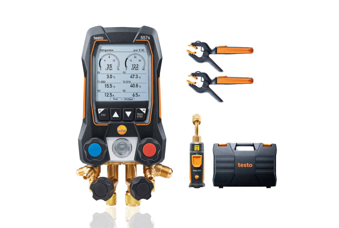 testo 557s Kit Smart Vácuo - Manifold digital inteligente com sondas wireless de vácuo e temperatura de pinça