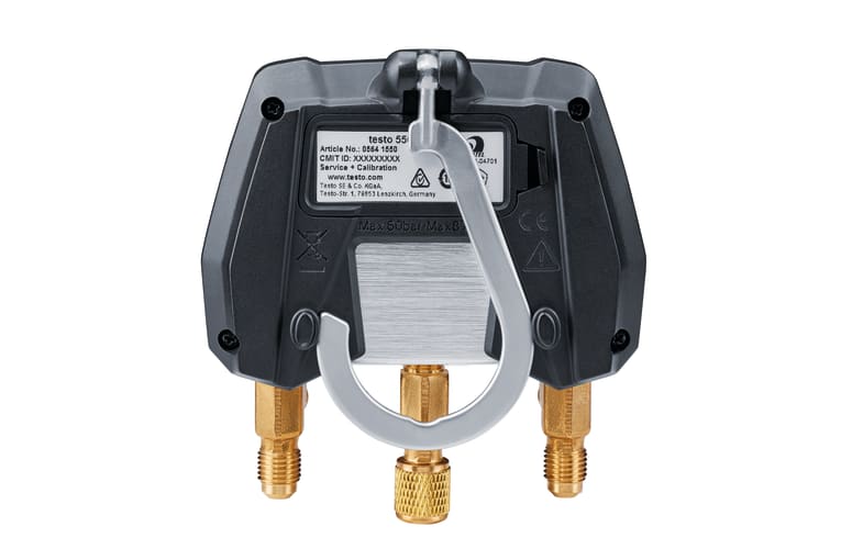testo 550i Smart Kit - Manifold digital controlado por aplicativo com sondas de temperatura de pinça sem fio (NTC)