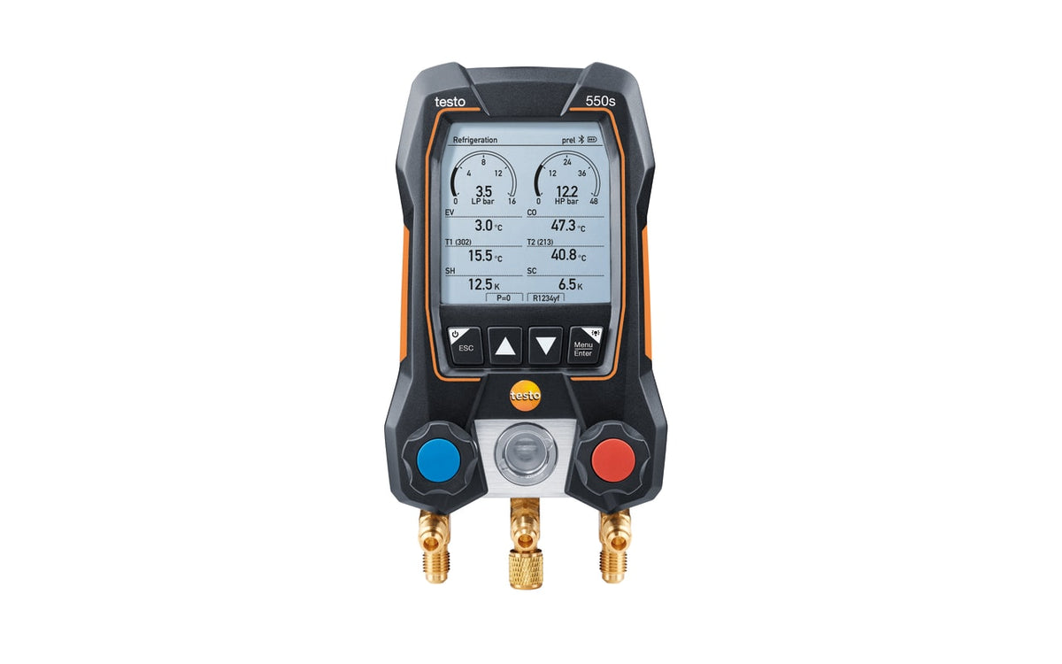 testo 550s Smart Kit - Manifold digital inteligente com sondas de temperatura de pinça sem fio
