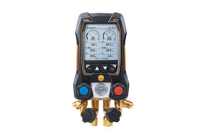 testo 557s Kit Smart Vácuo com mangueiras - Manifold digital inteligente com sondas de temperatura de vácuo e braçadeira sem fio e conjunto de enchimento de mangueira com 4 mangueiras